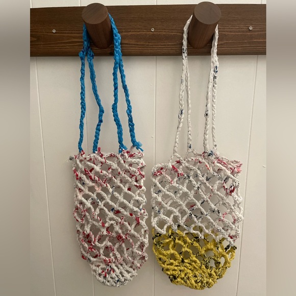 Plarnation hand crochet plarn netted produce market bag - Picture 4 of 4